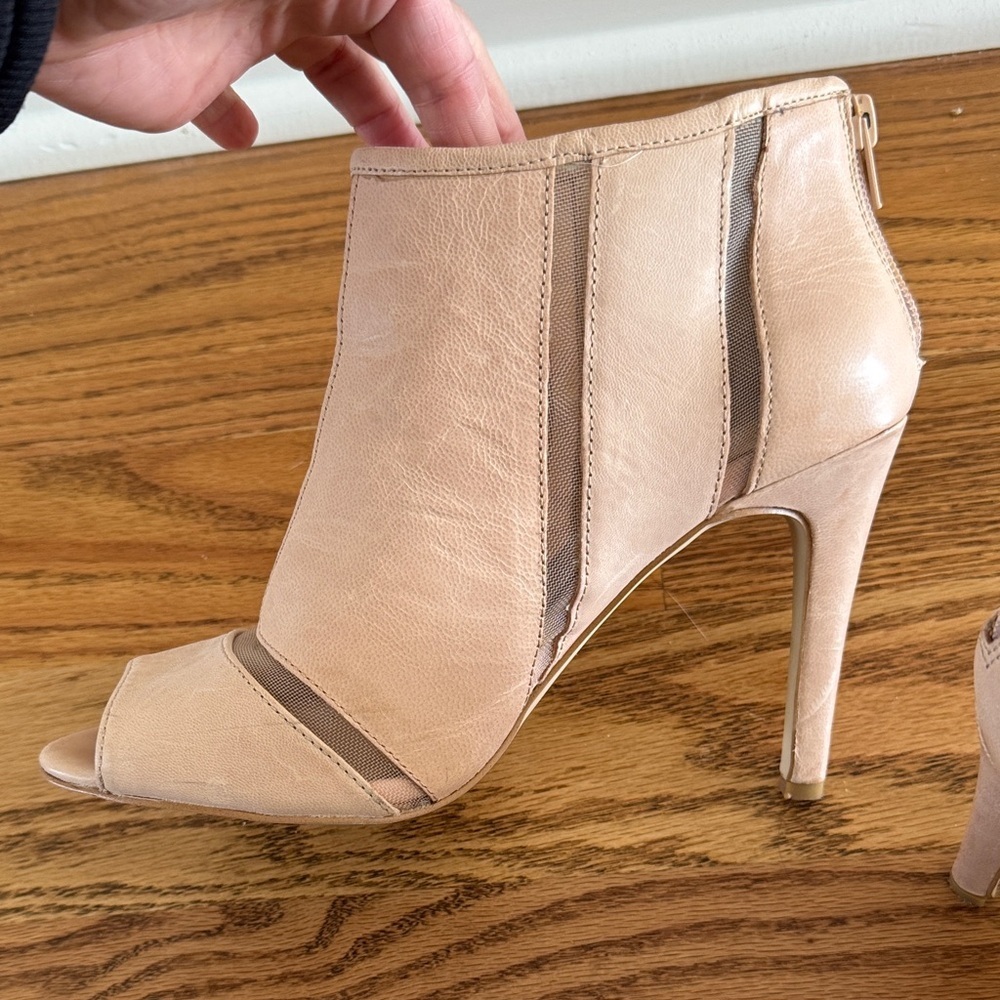 Jessica Simpson Emily Tan Peep-Toe Ankle Booties - Picture 7 of 9